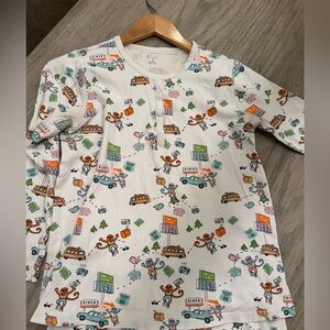 Roller Rabbit On The Road Henley Pajamas in White, Size S